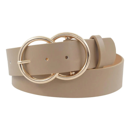 Thick Double Ring Belt | Taupe