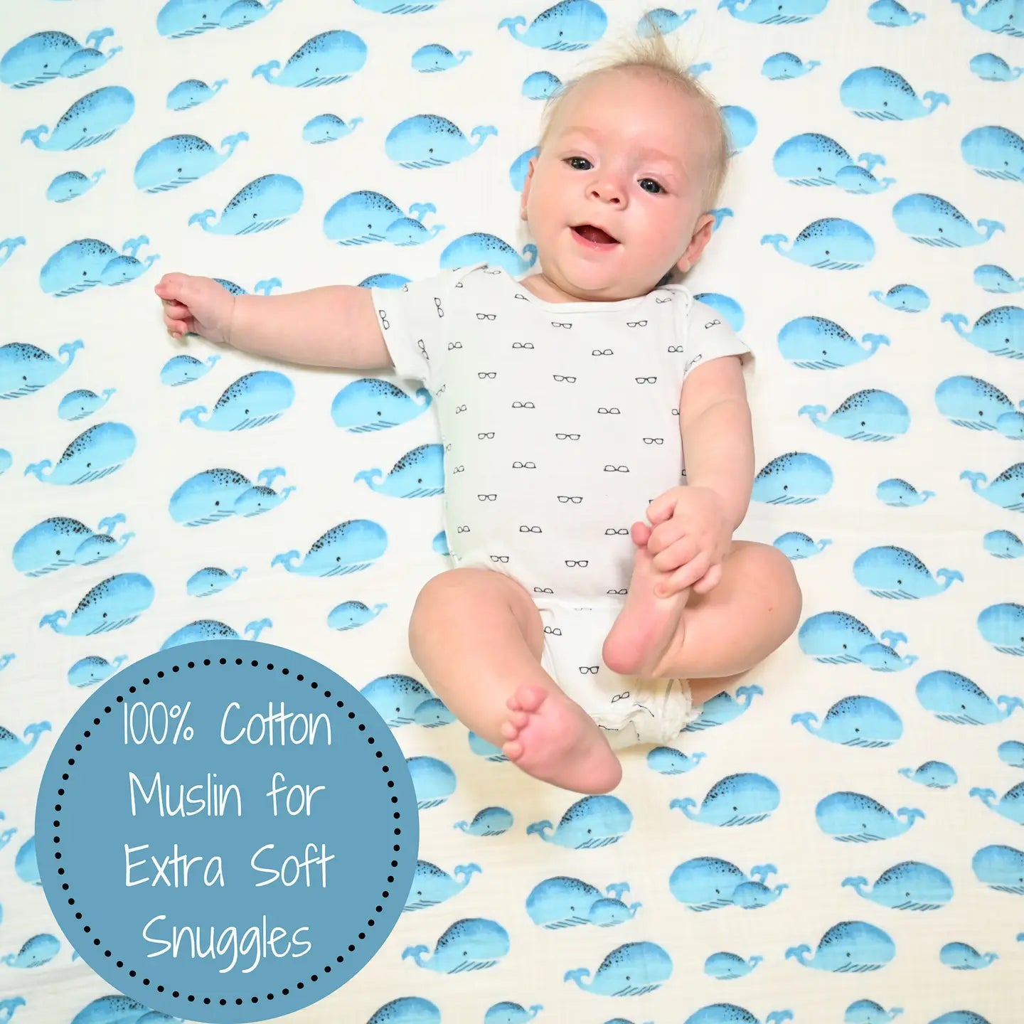 Whale Baby Swaddle Blanket