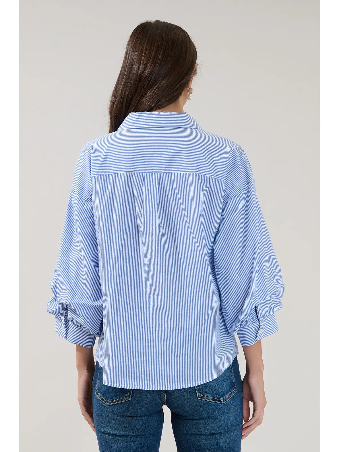 Charlotte Button Down Stripe Top