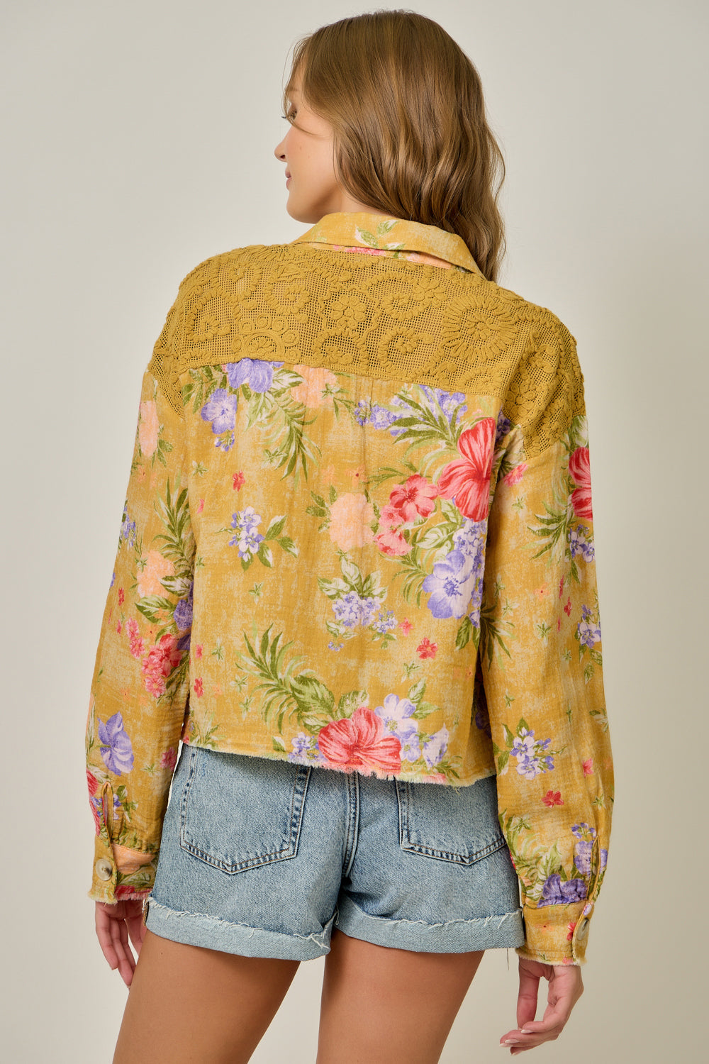 Grace Floral Mixed Media Jacket