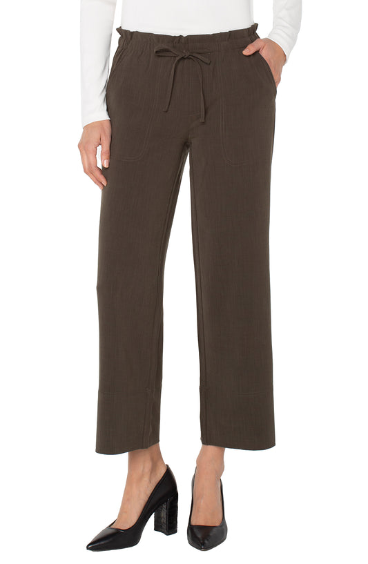 Liverpool Pull On Tie Waist Wide | Black Olive