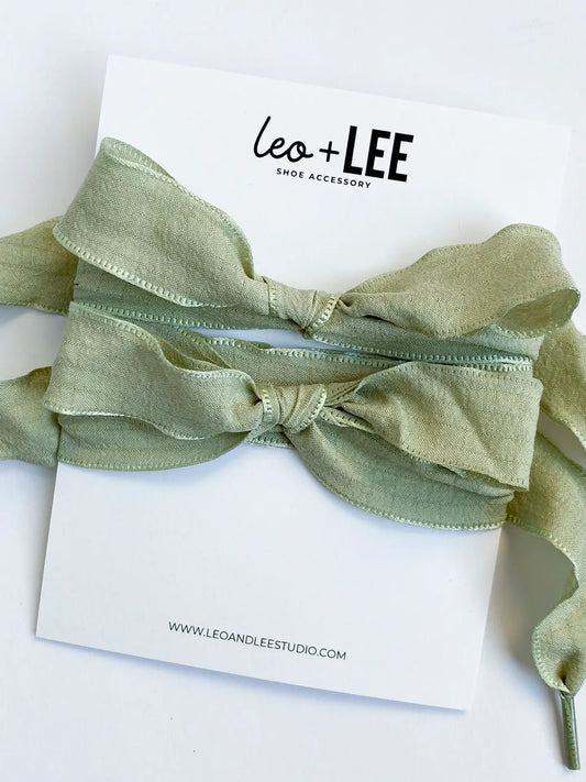 Silky Sneaker Lace Set | Sage