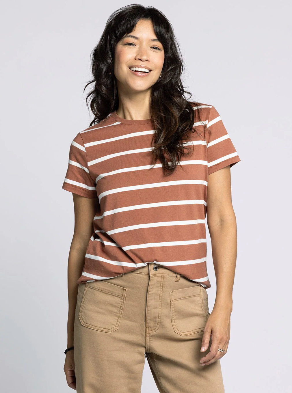 Asher Tee | Brown + White