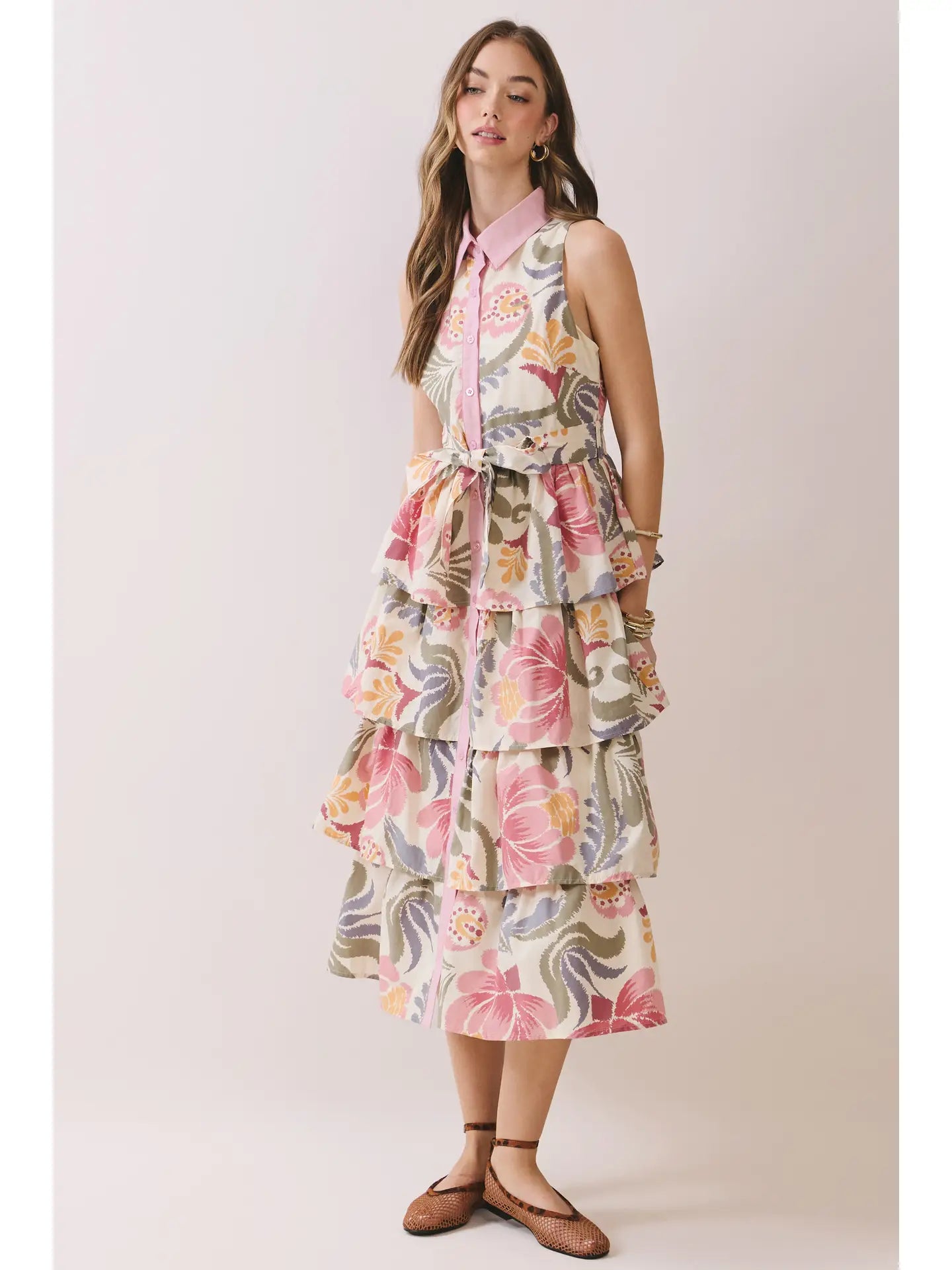 Adalynn Floral Layered Midi Dress