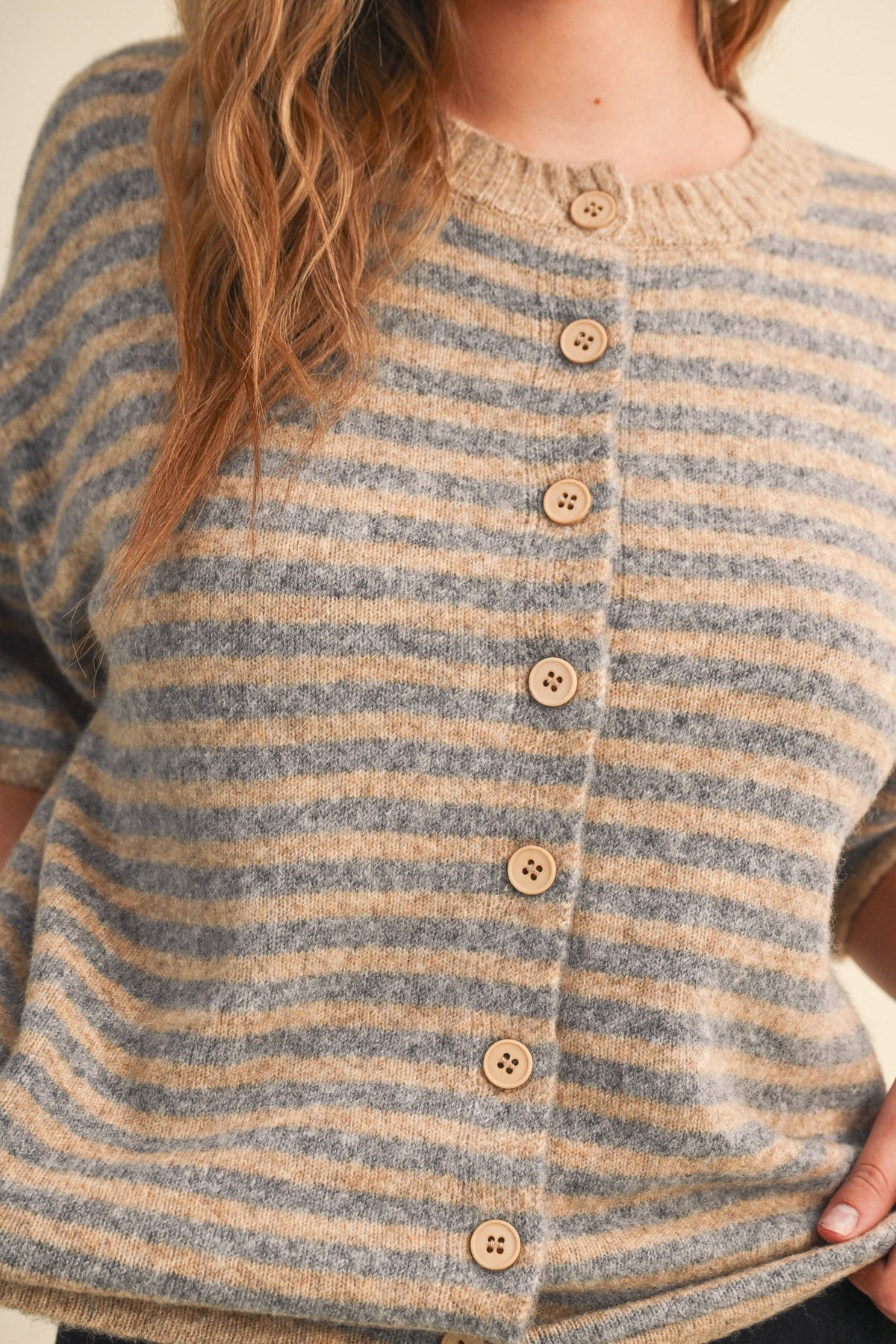 Sloane Striped Short Sleeve Cardigan