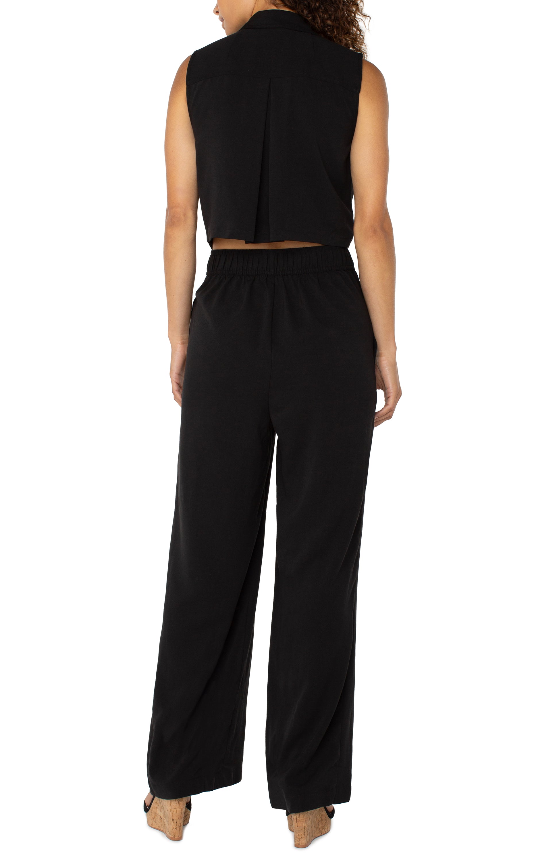 Liverpool Sleeveless Jumpsuit With Wide Leg