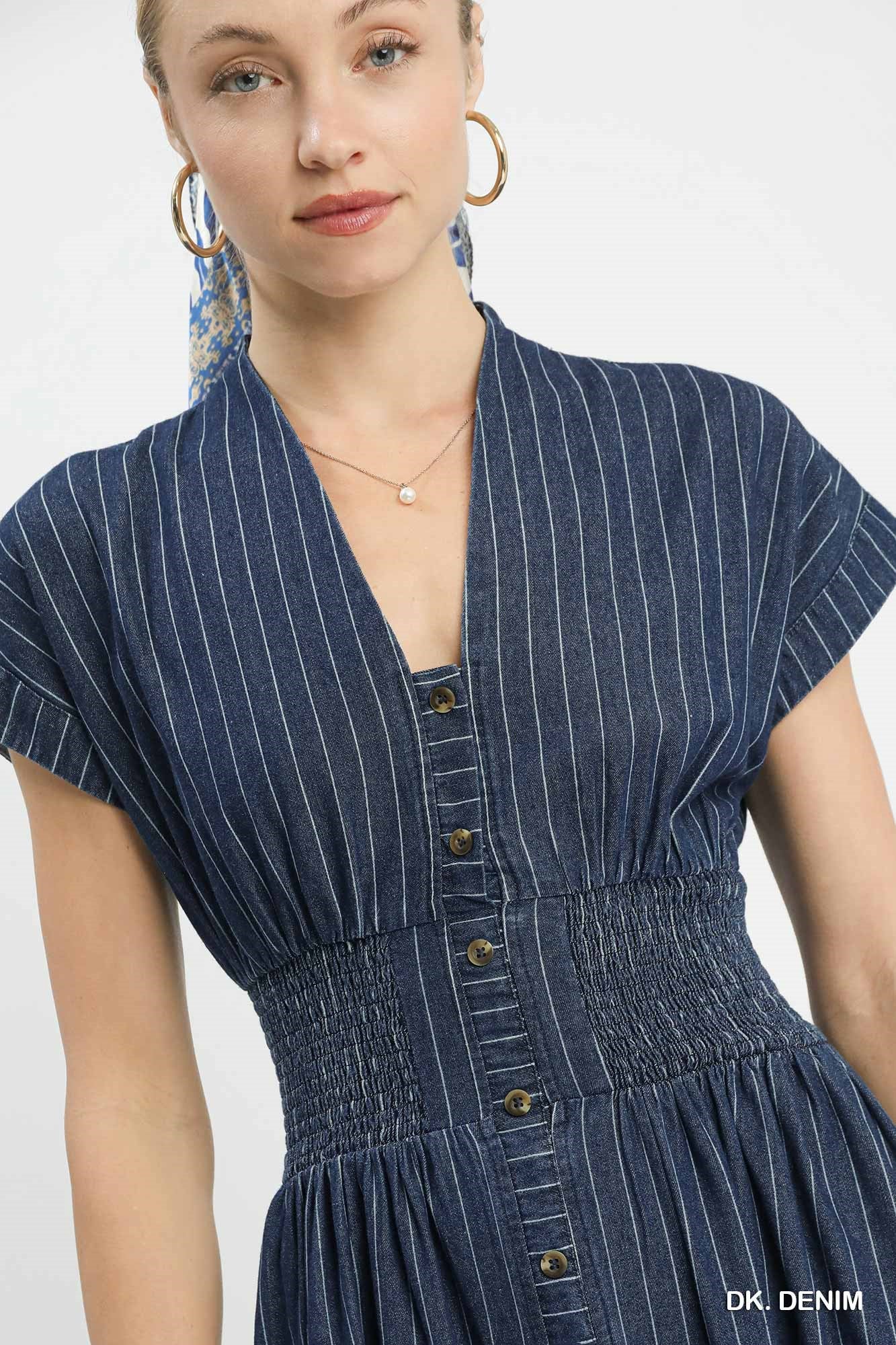 Teagan Pinstripe Midi Dress