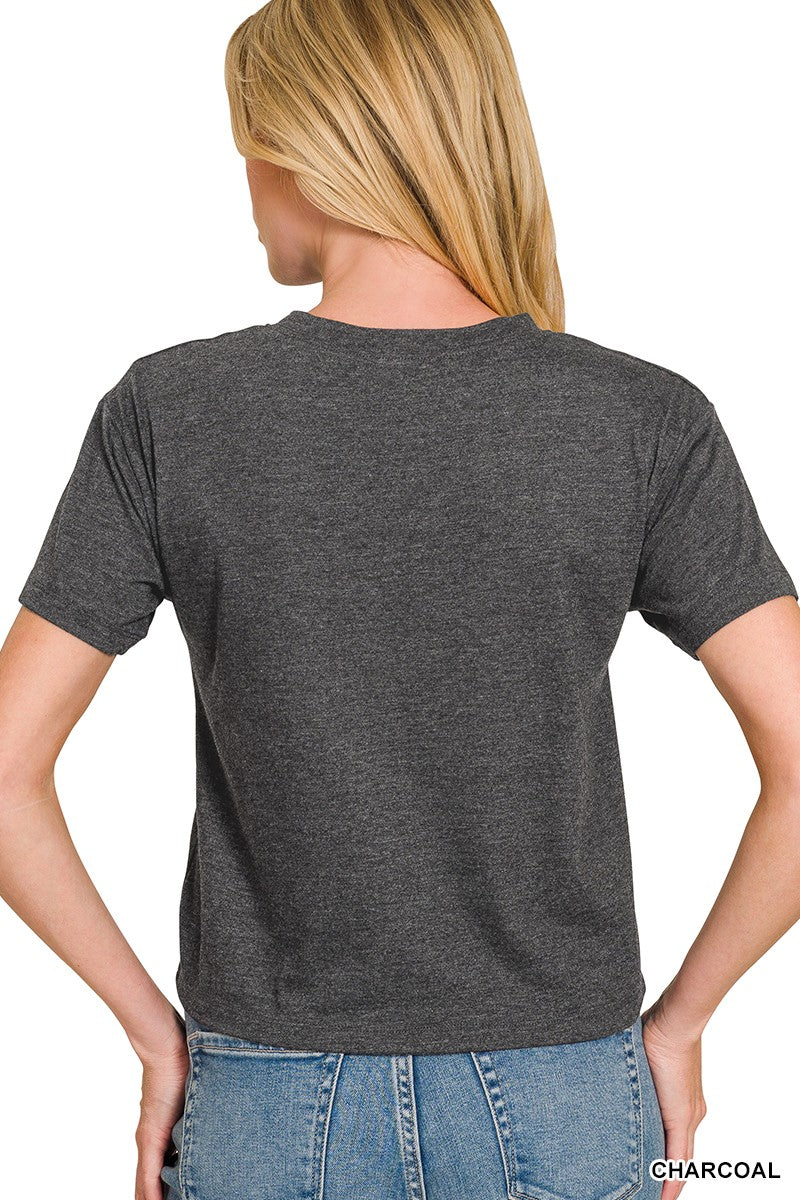 Cotton Crew Neck Short Sleeve | Charcoal