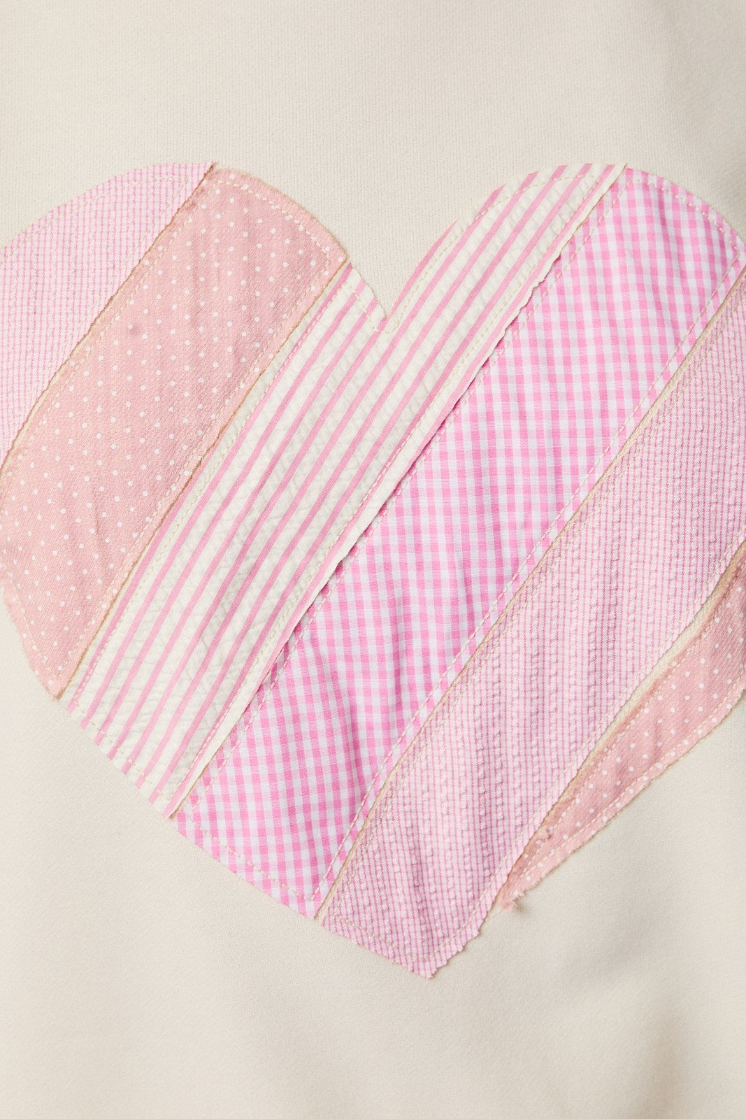 Heart Shape Patchwork Detailed Sweatshirt