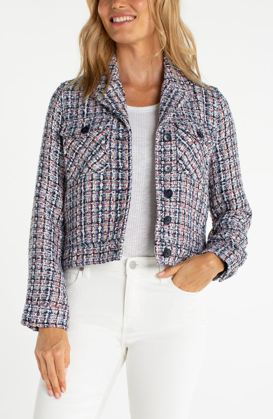 Liverpool Navy + Multi Plaid Jacket