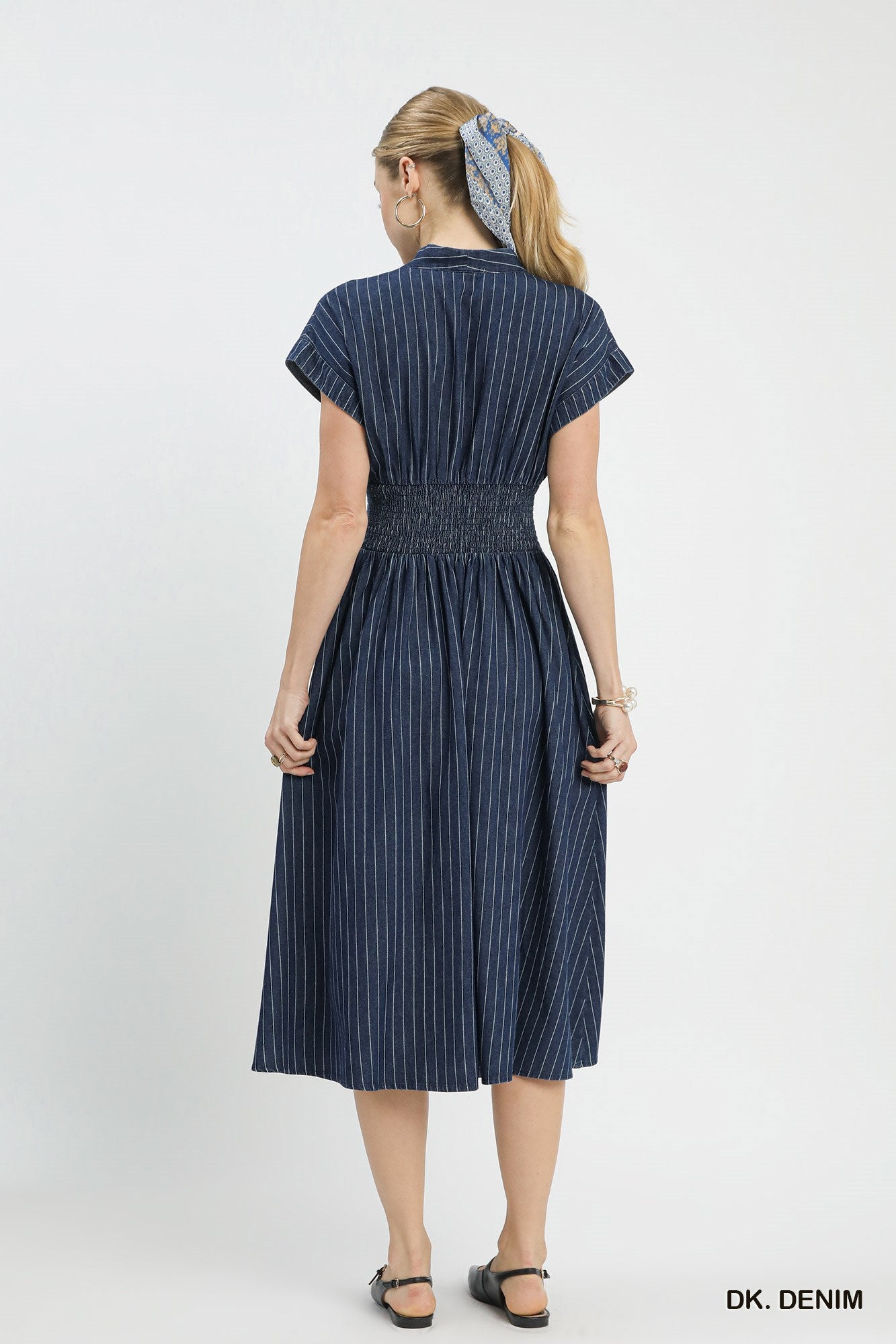 Teagan Pinstripe Midi Dress
