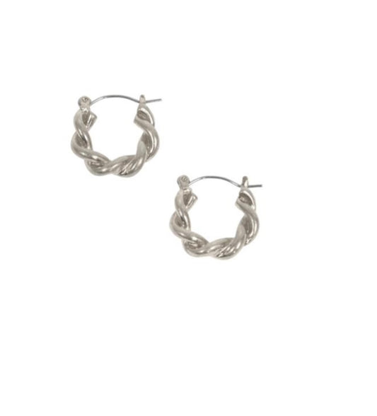 Small Rope Earrings | Silver