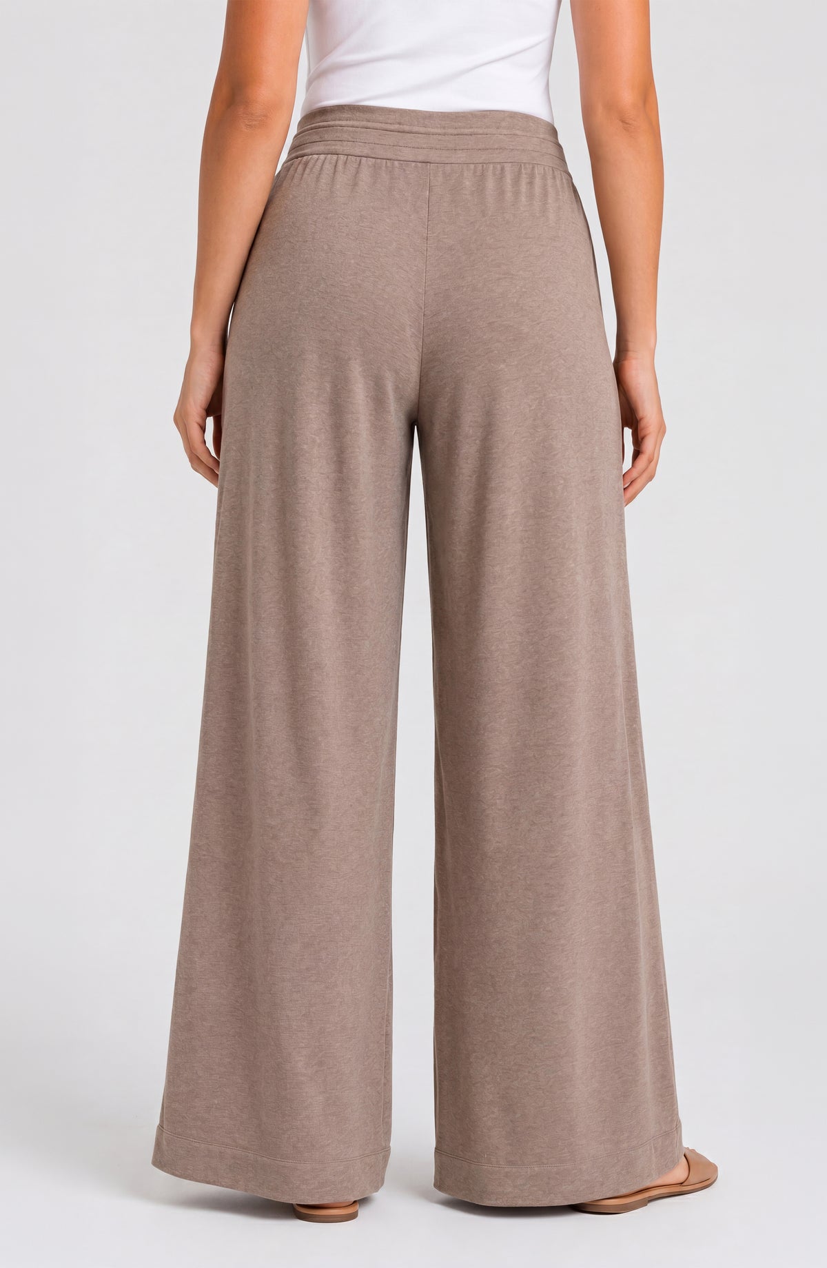 Liverpool Pull-on Pleated Wide Leg | Heathered Taupe