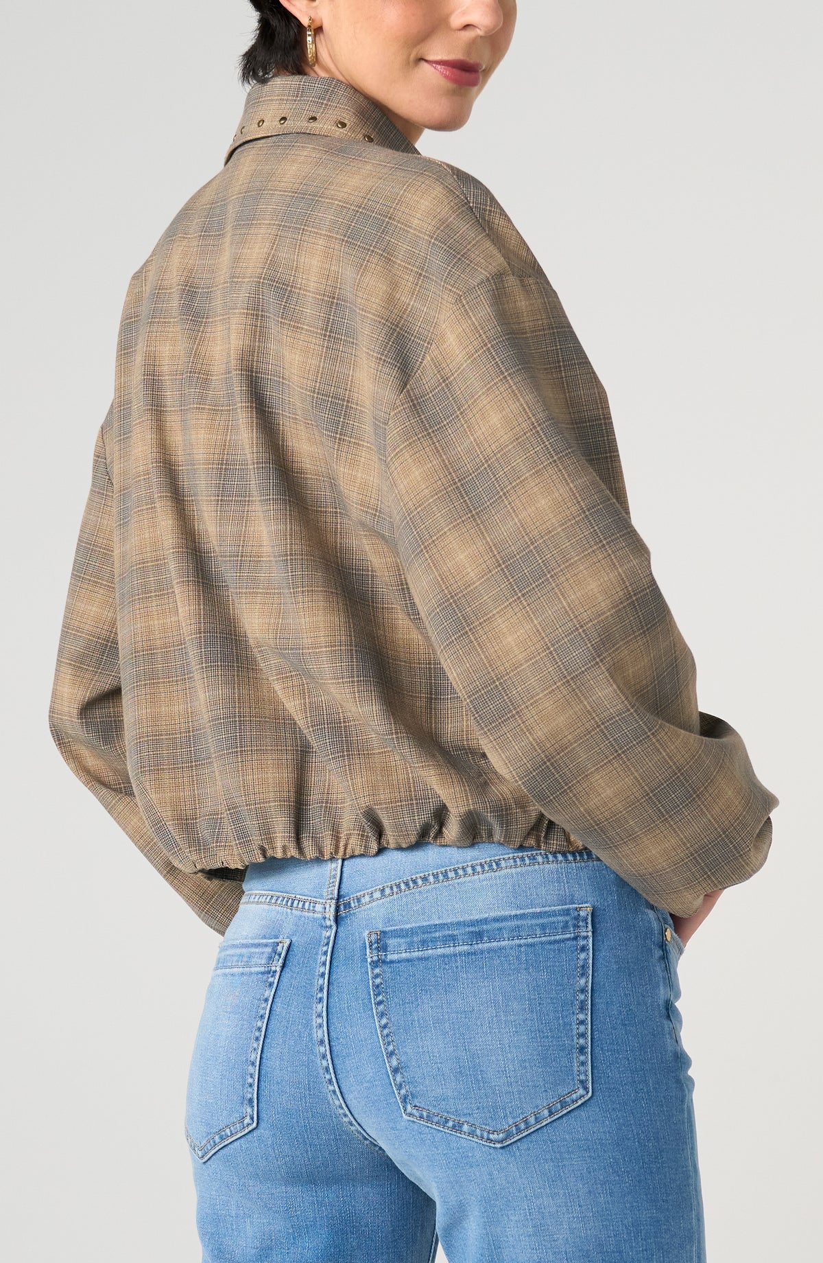 Liverpool Bubble Hem Jacket | Oak Ombré Plaid