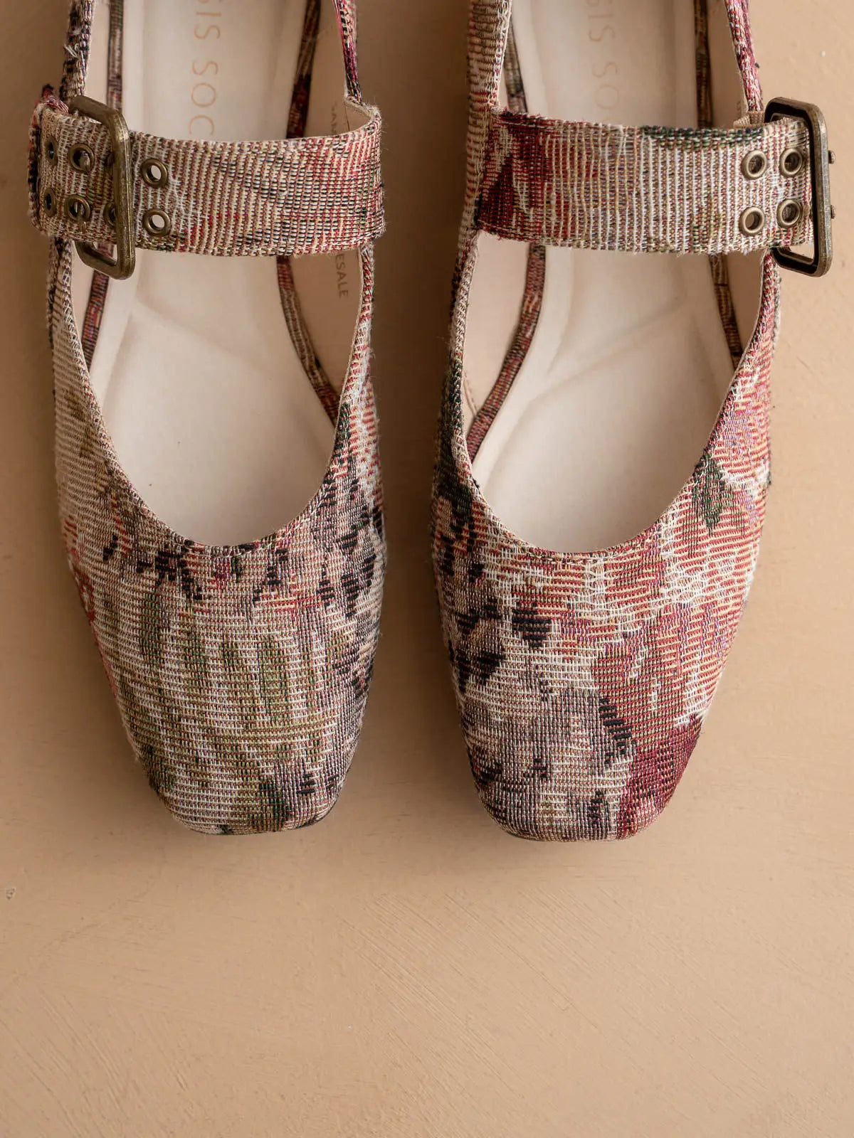 Soho Mauve Tapestry Ballet Flat with Buckle