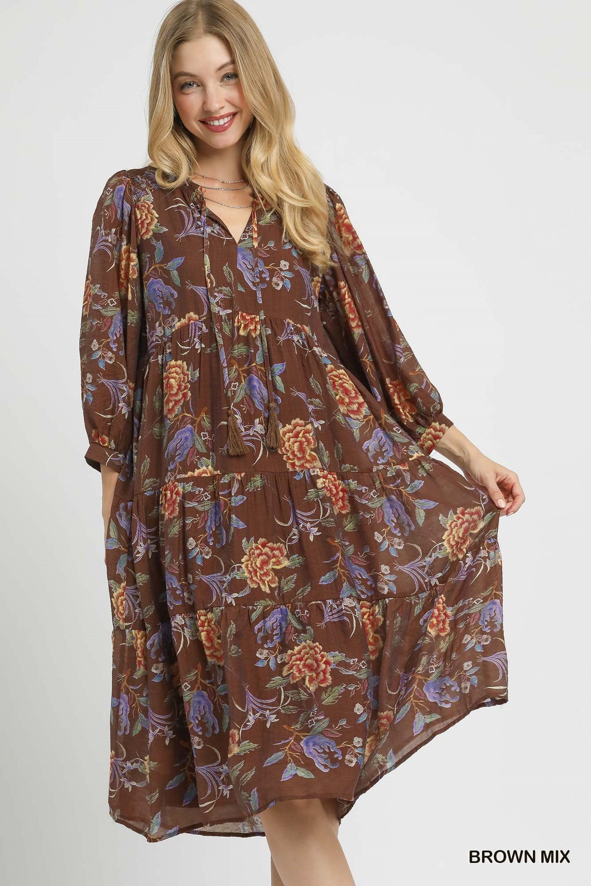 Everly Tiered Floral Boho Dress