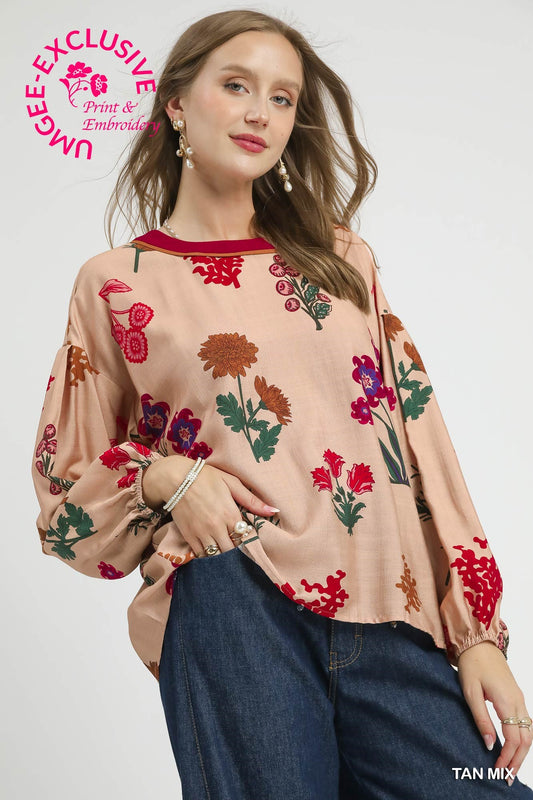 Aurora Mix Floral Print Blouse