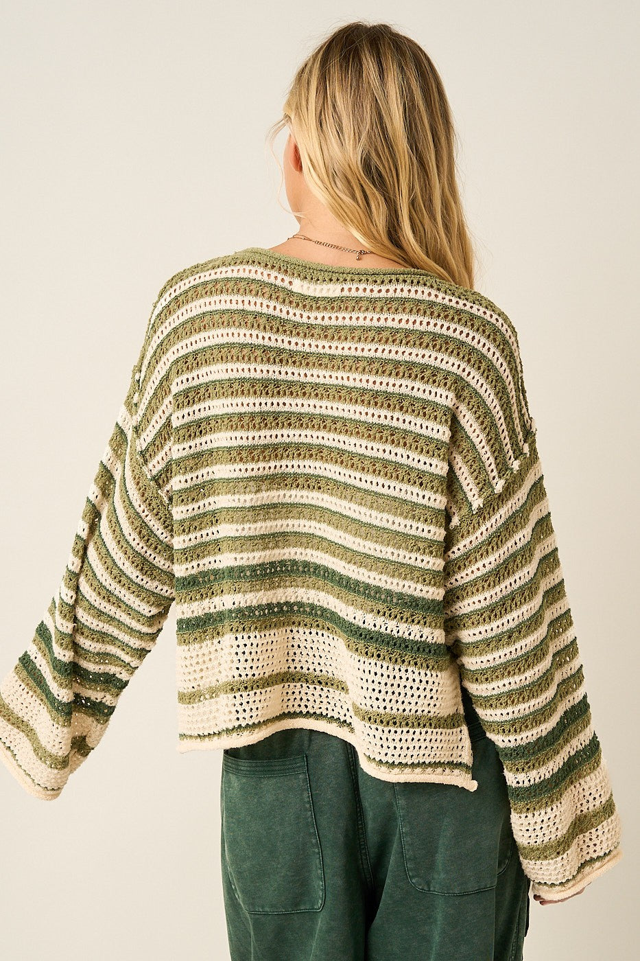 Amiri Striped Crochet Sweater