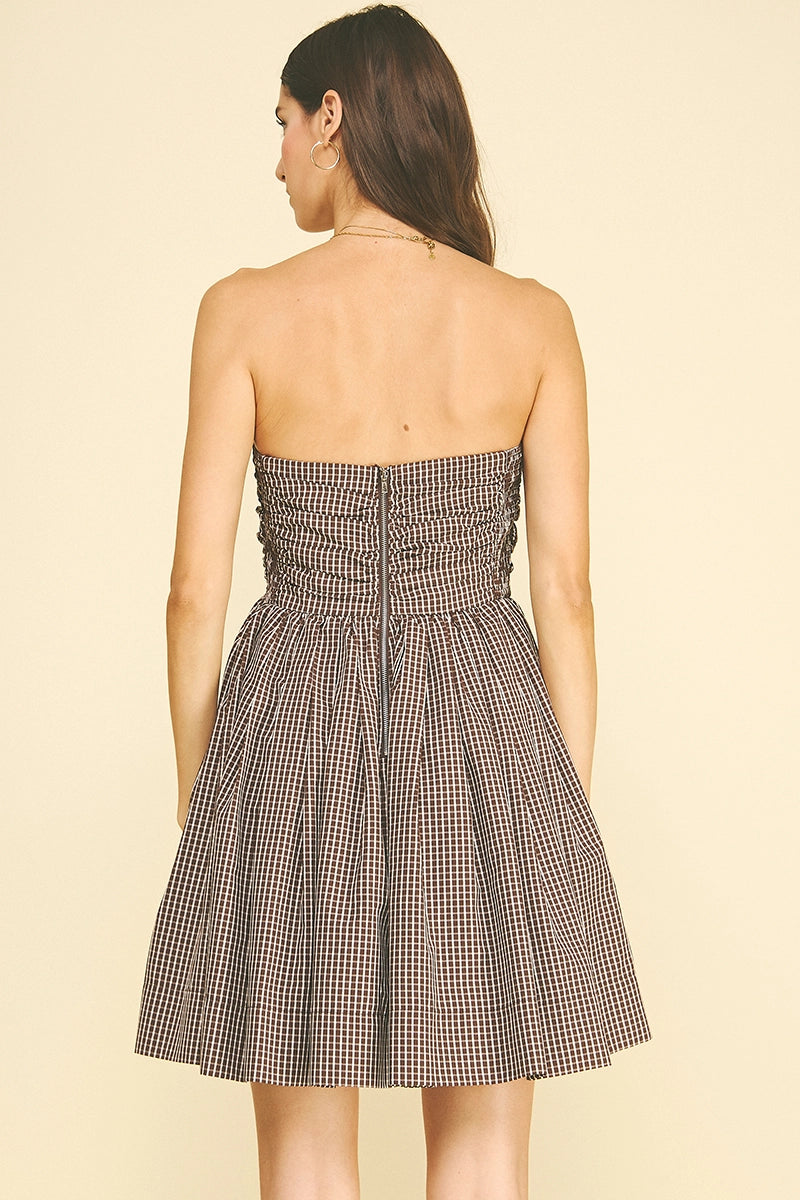 Sharon Checkered Pattern Mini Dress