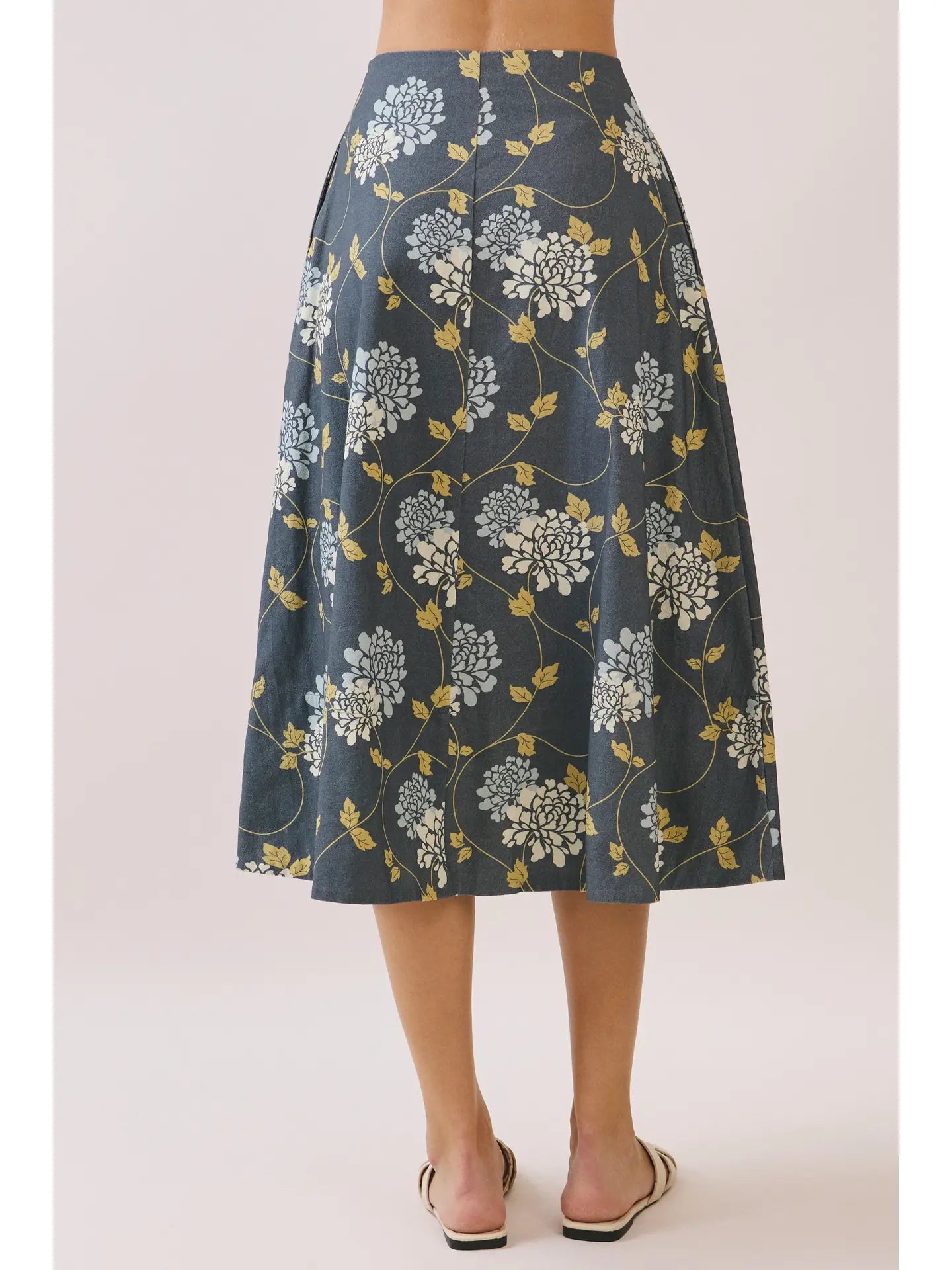 Hadley Floral Print Midi Skirt