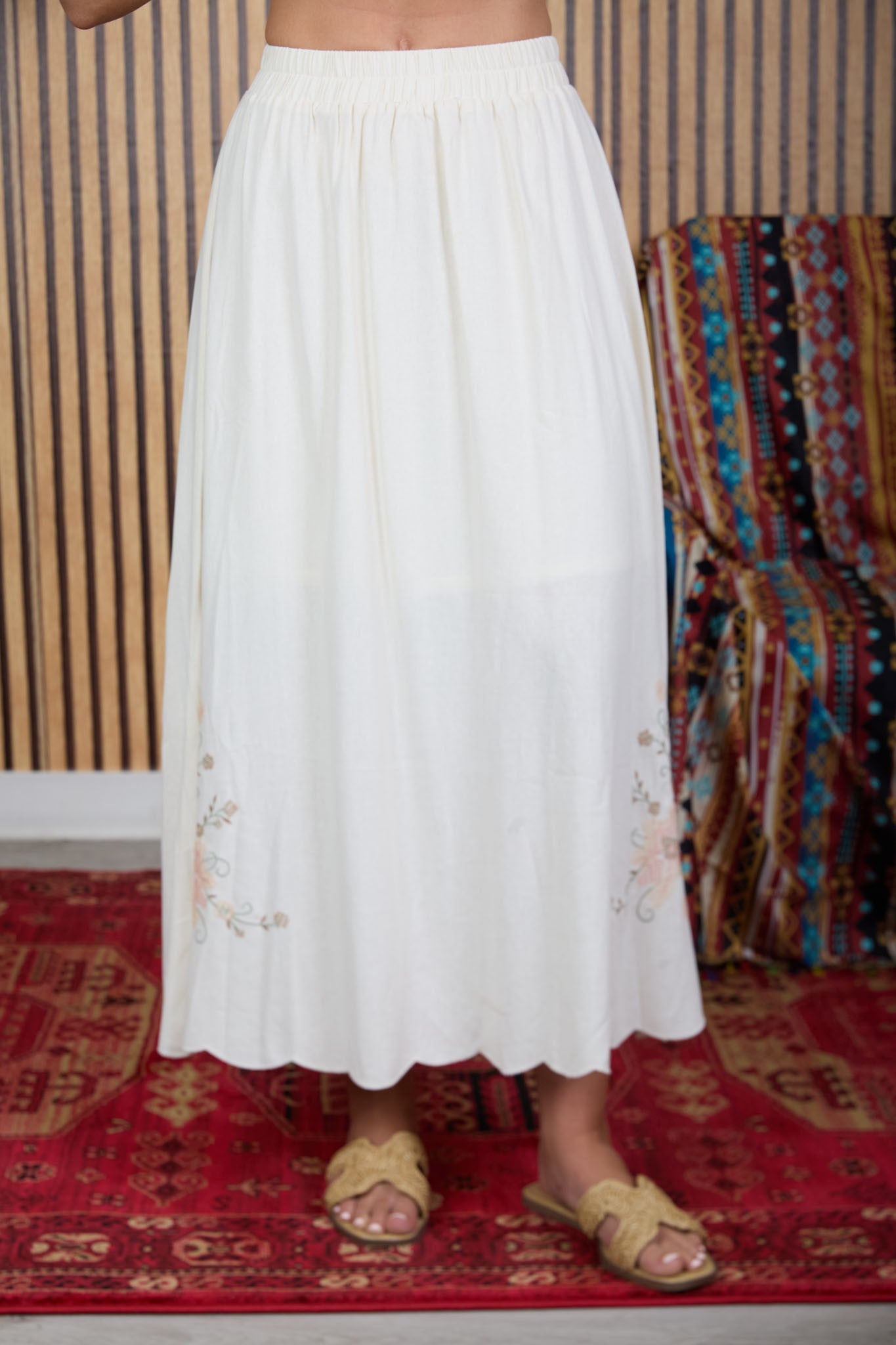 Aubrey Floral Embroidered Skirt