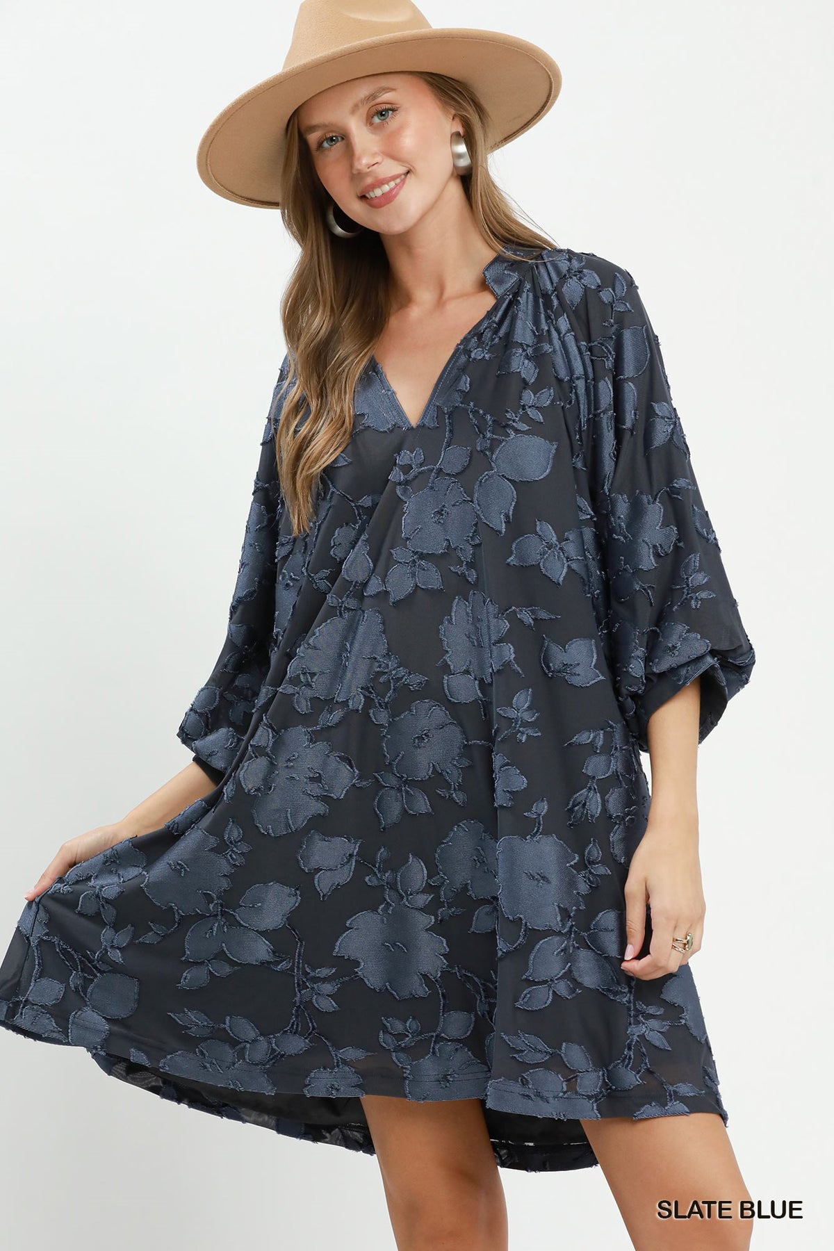 Bella Velvet Floral Textured Dress
