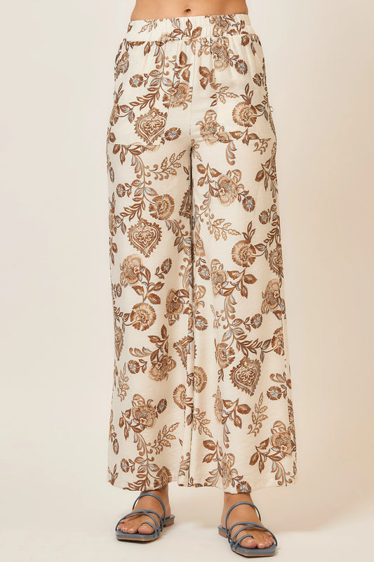 Chloe Floral Print Wide Leg Pants