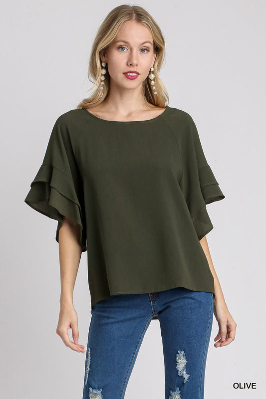Riley Ruffle Sleeve Blouse