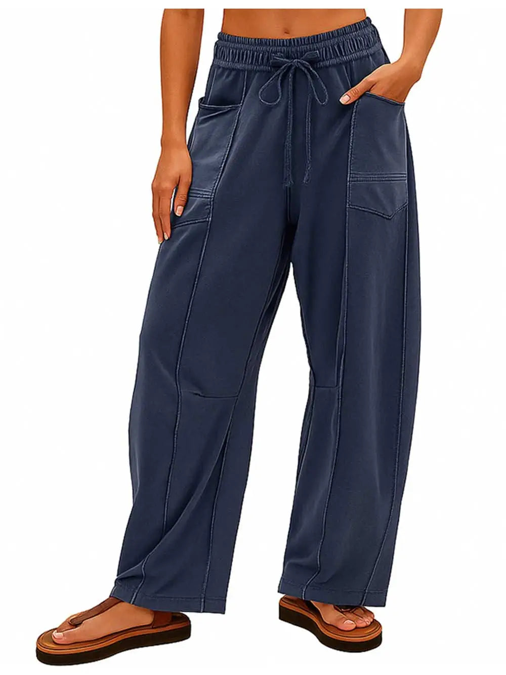 Lila Barrel Sweatpants | Navy