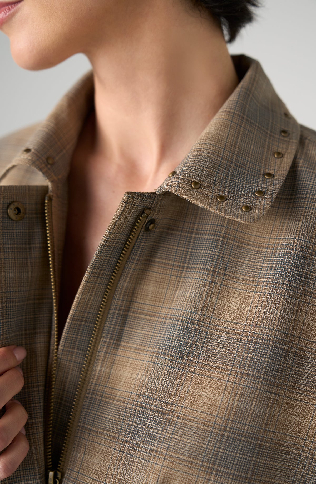 Liverpool Bubble Hem Jacket | Oak Ombré Plaid