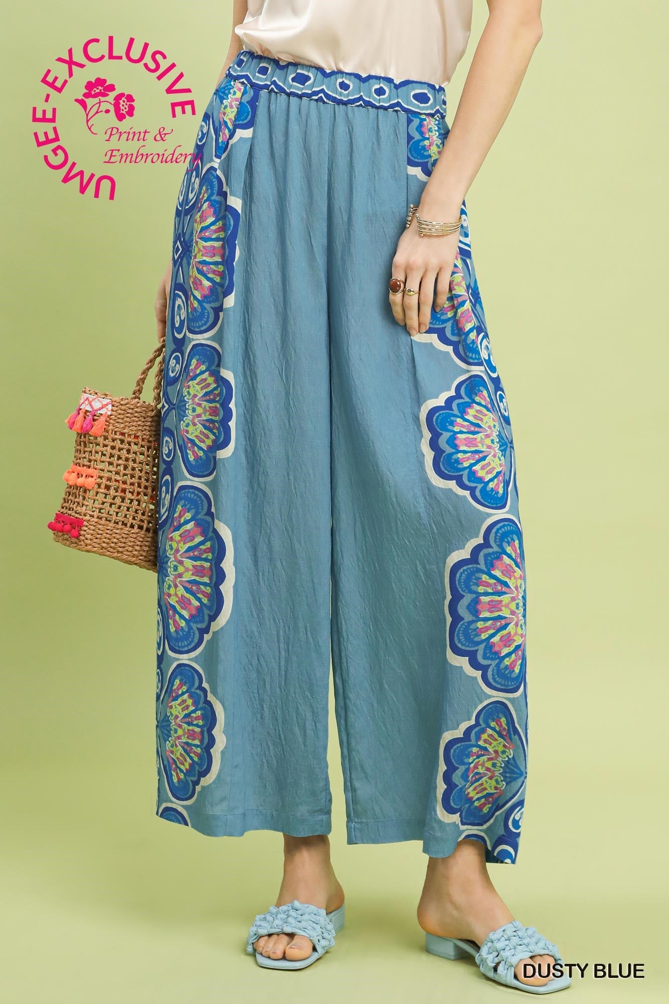 Carrie Printed Wide Leg Palazoo Pants