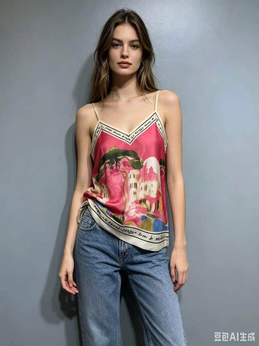 Amalfi Coast Cami Top | Fuchsia
