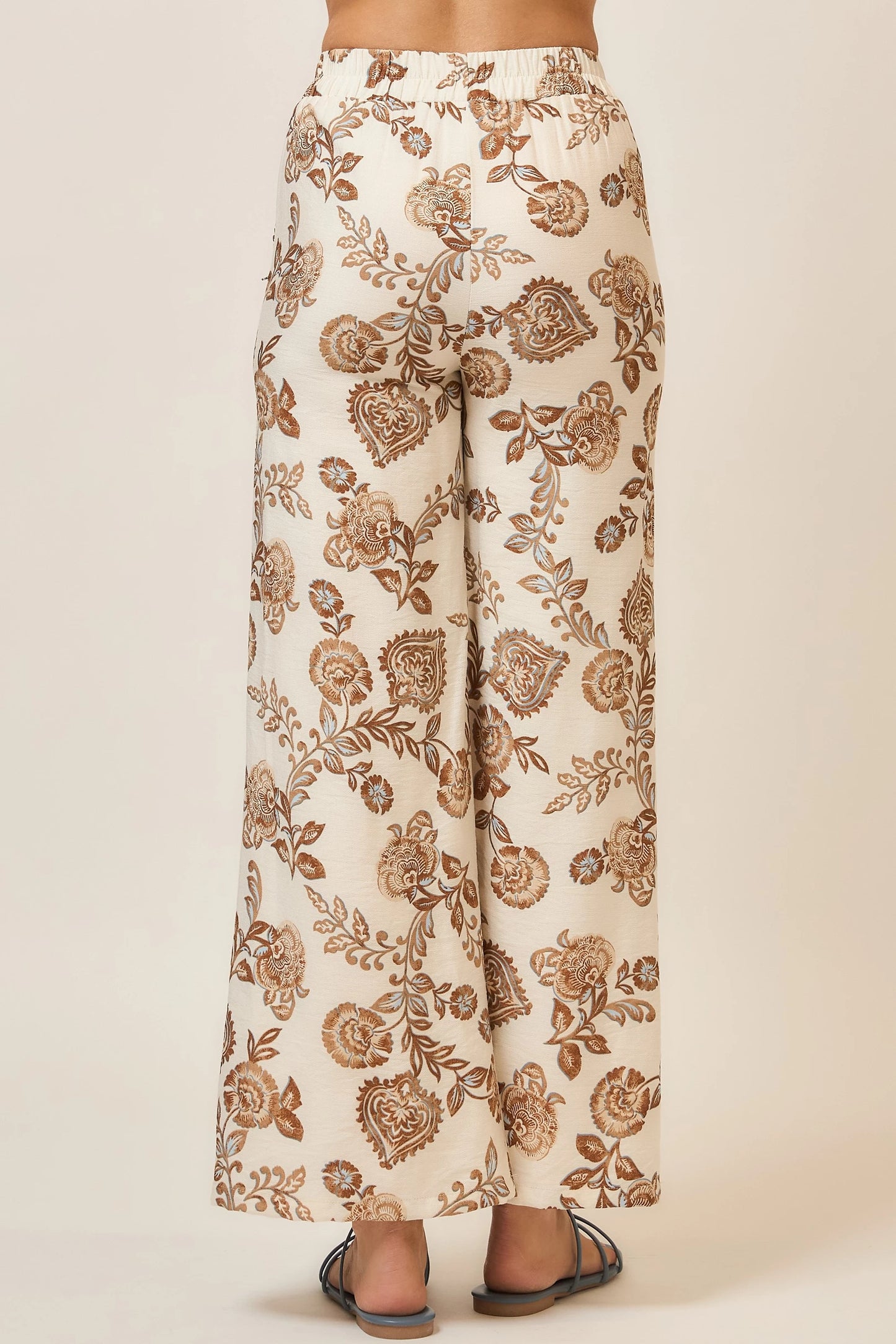 Chloe Floral Print Wide Leg Pants