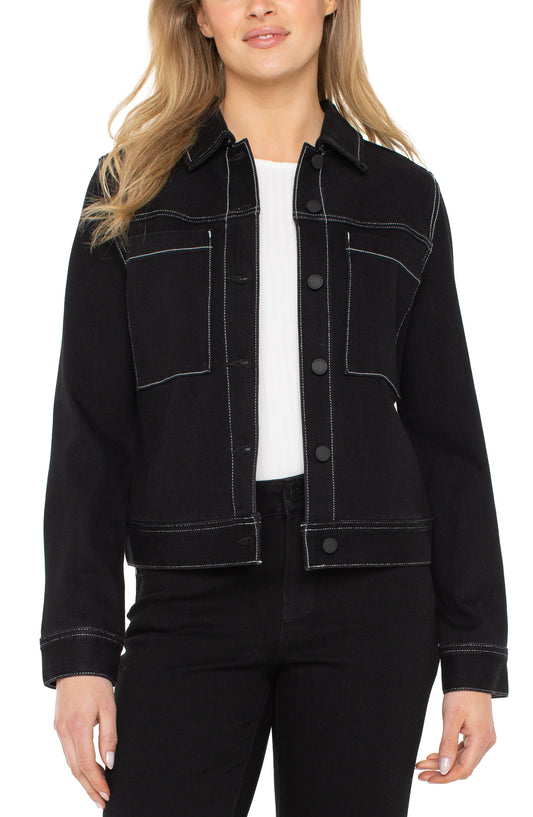 Liverpool Utility Trucker Jacket With Contrast Stitch