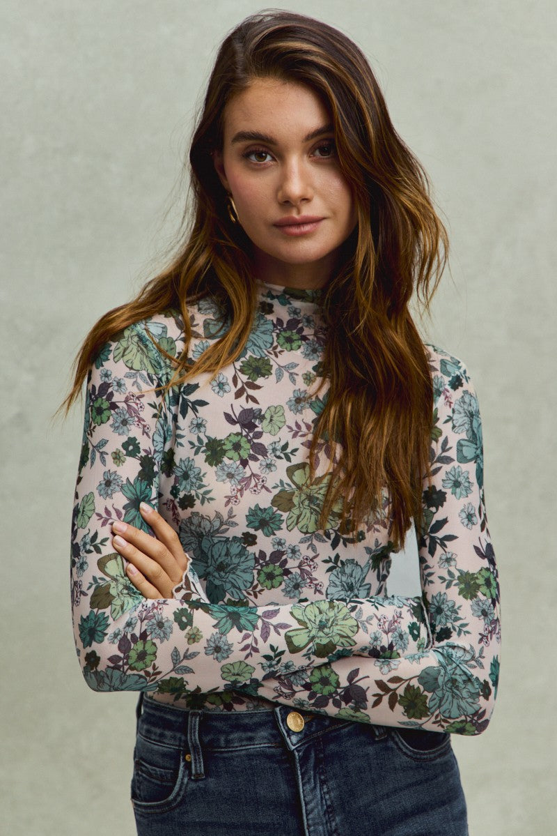 Ivy Floral Mesh Top