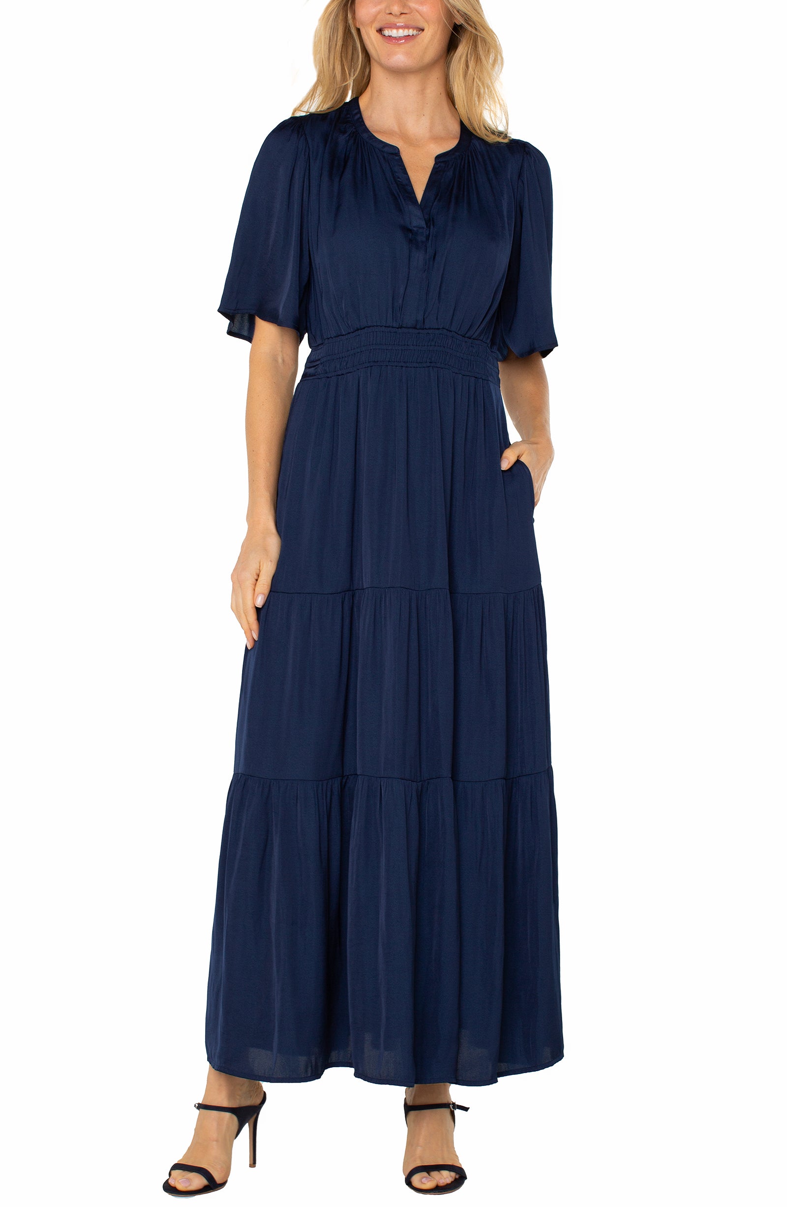 Liverpool Woven Maxi Dress | Dark Navy