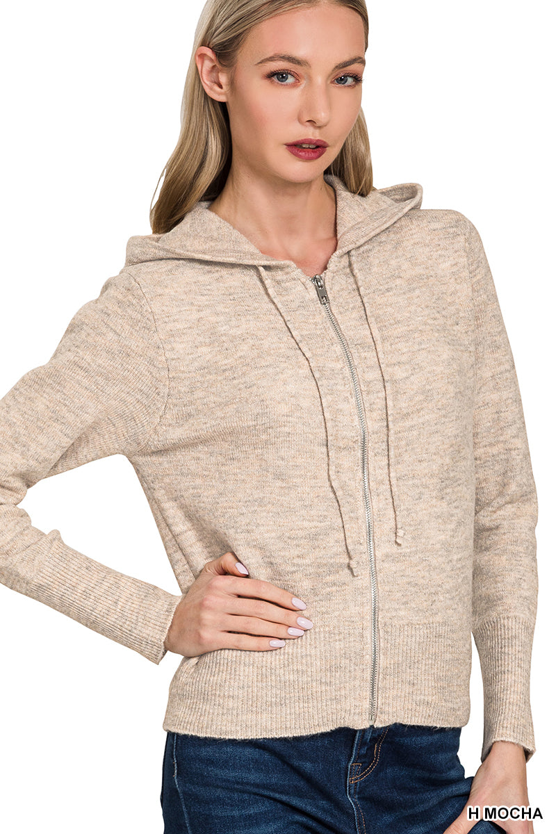 Rachel Zip Up Hoodie | H. Mocha