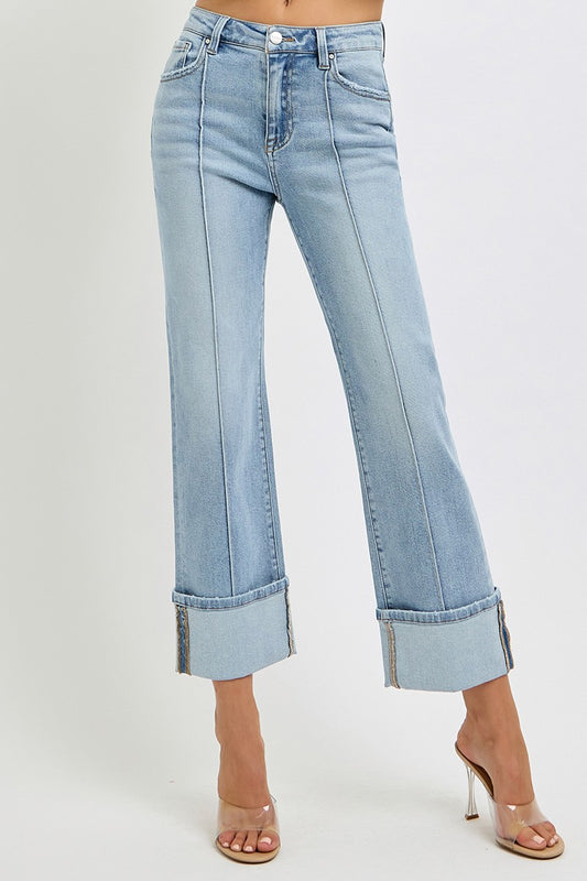 Risen High Rise Ankle Straight Jeans | Light