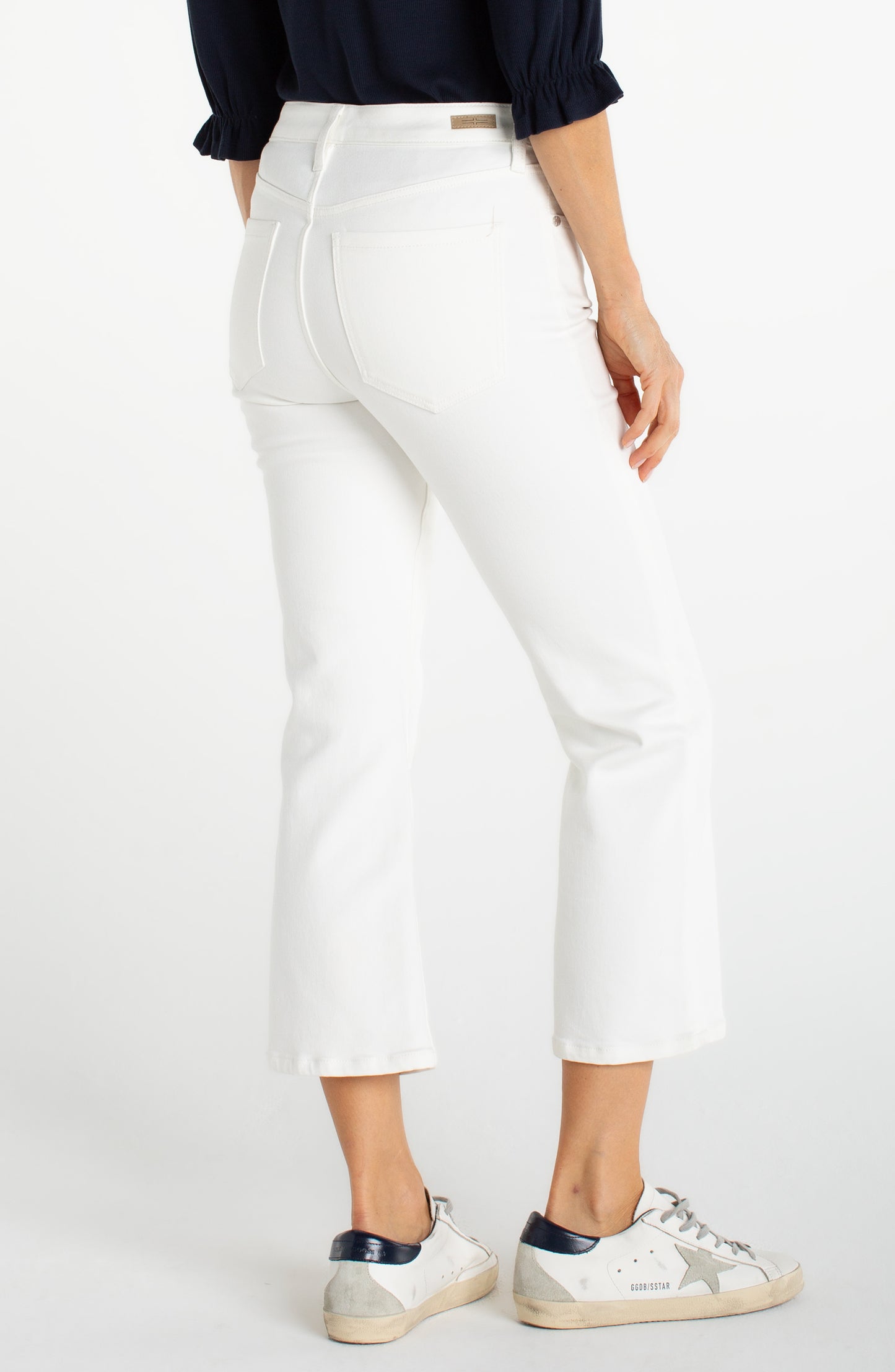 Liverpool Hannah Cropped Flare | White