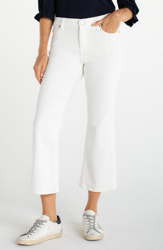 Liverpool Hannah Cropped Flare | White