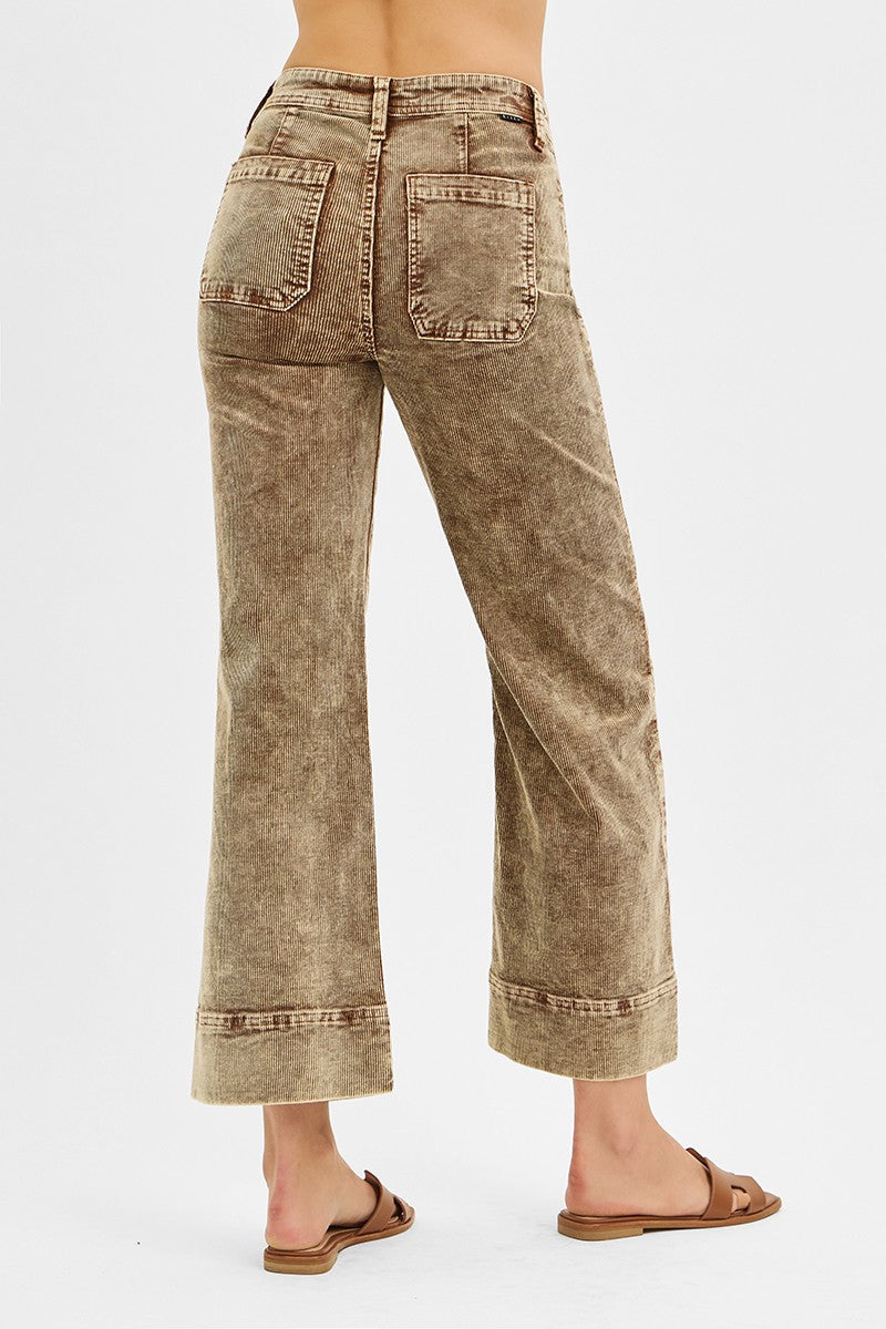 Risen High Rise Crop Corduroy Pants | Mocha