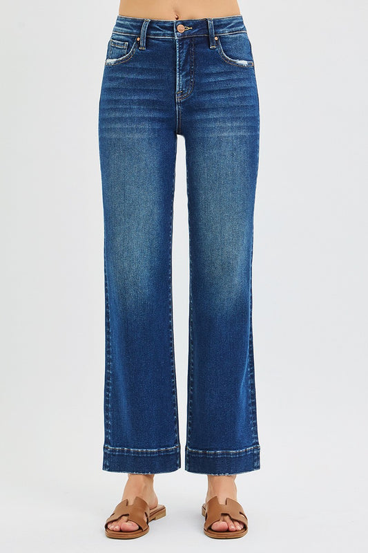 Risen High Rise Straight Jeans | Dark Wash