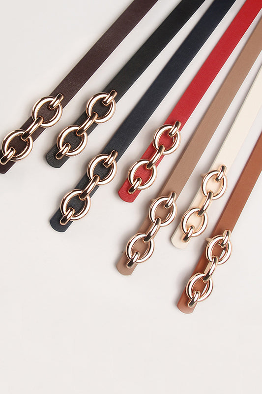 Double Chain Buckle Belt (Multiple Colors)