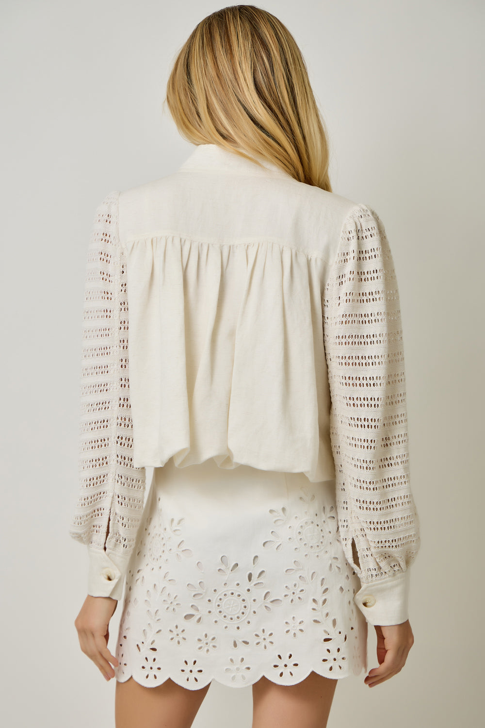 Gianna Mixed Bubble Hem Jacket