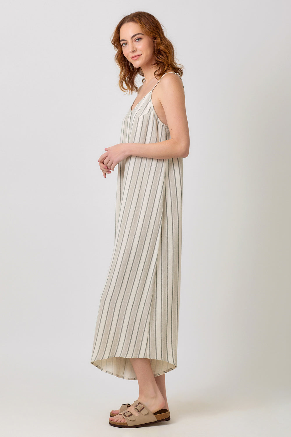 Emery Stripe Sleeveless V-Neck Jumpsuit