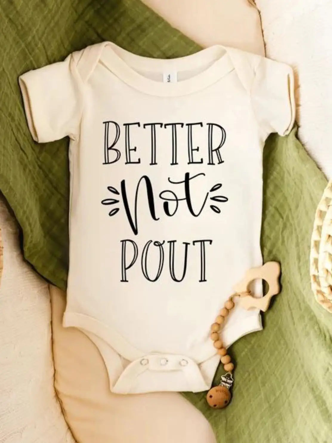 Better Not Pout Short Baby Onesie