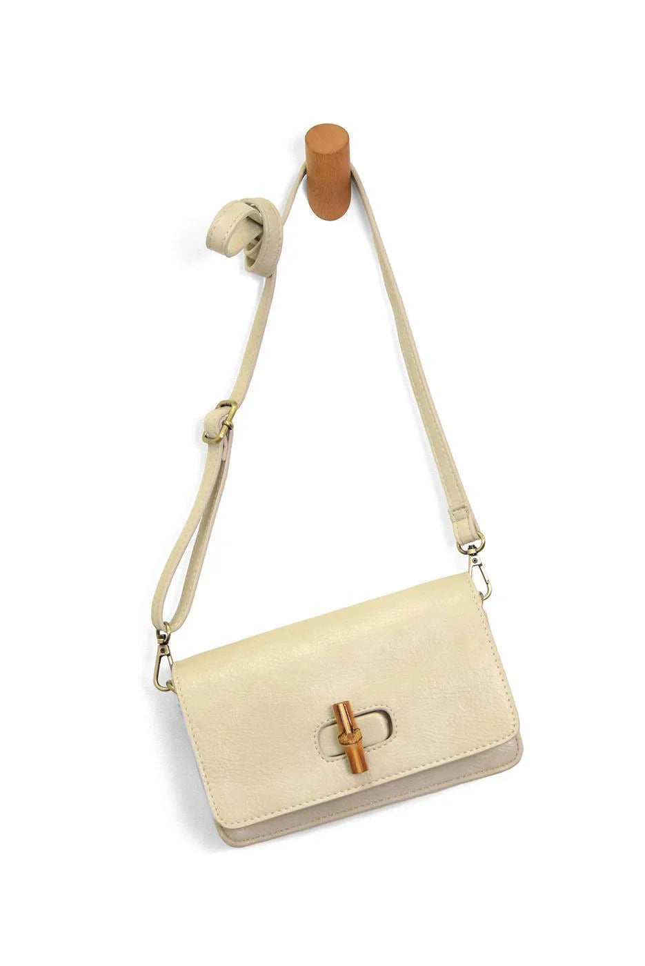 Bonnie Mini Organizer Bamboo Turnlock Crossbody | Coconut
