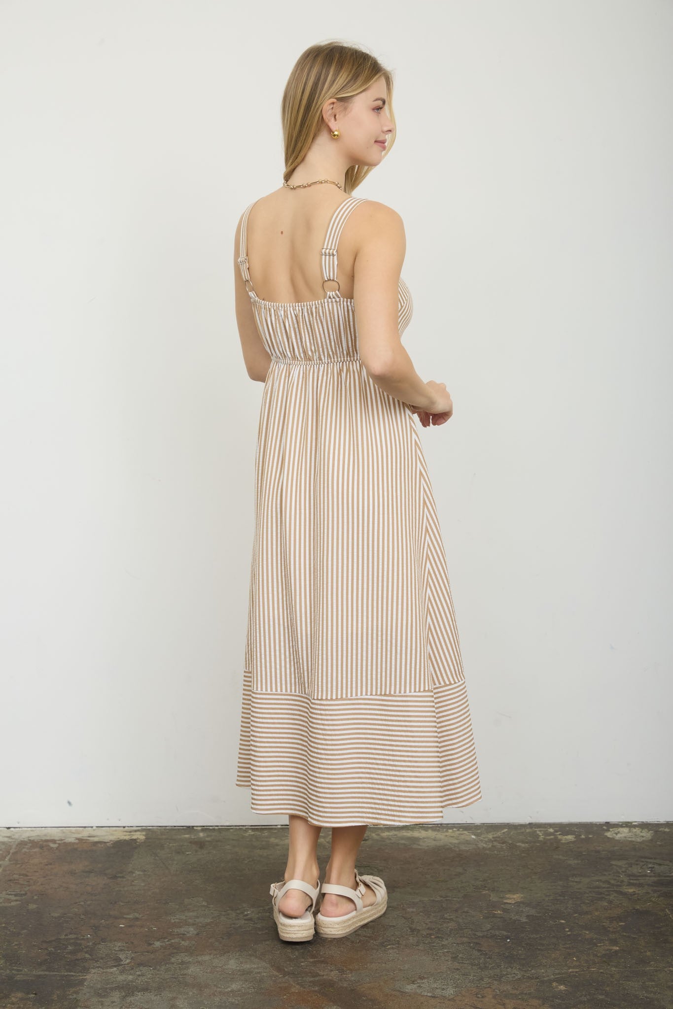 Lexi Stripe Button Down Midi Dress