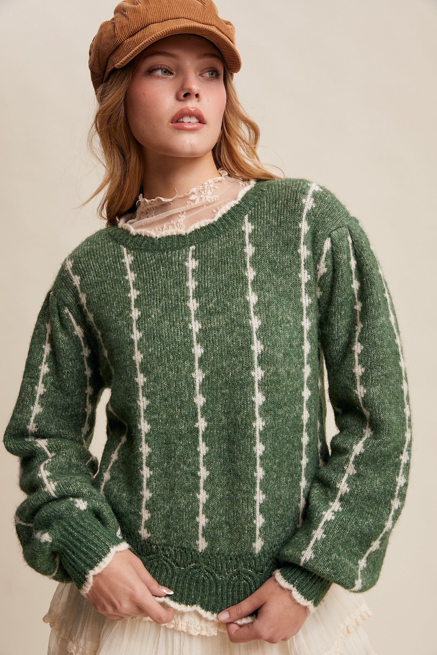 Sandra Textured Jacquard Sweater