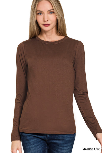 Basic Long Sleeve Tee | Mahogany
